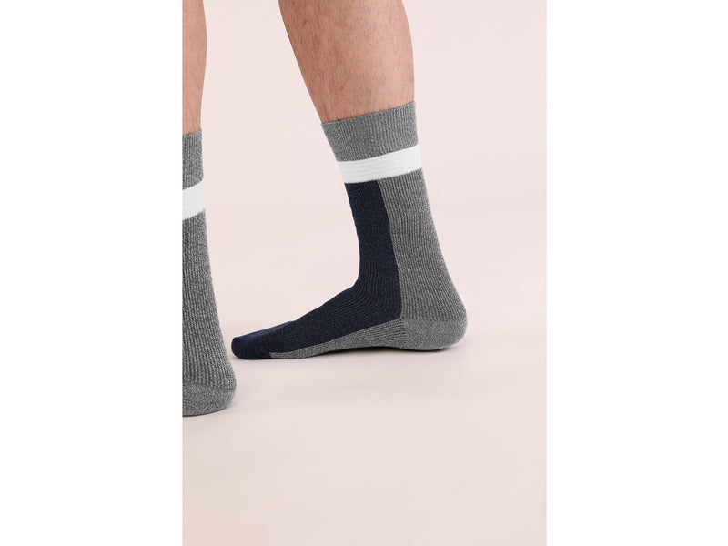 THREE <br> NVY/GRY <br> MID-CALF