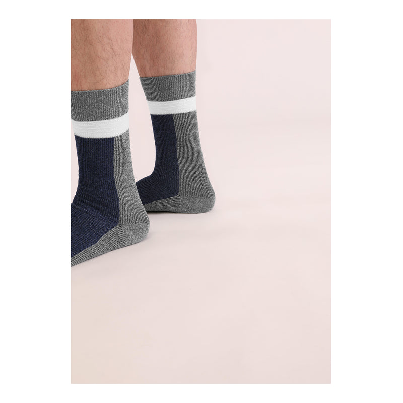 THREE <br> NVY/GRY <br> MID-CALF